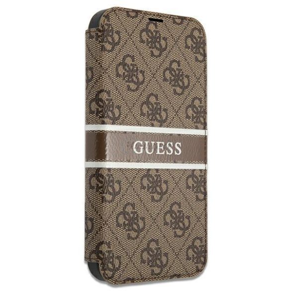 Guess GUBKP13S4GDBR iPhone 13 Mini 5.4 "Barna / Brown Book 4G Stripe tok