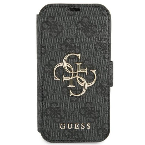 Guess GUBKP13S4GMGGR iPhone 13 mini 5,4 "szürke könyv 4G nagy fém logó tok