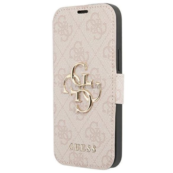 Guess GUBKP13L4GMGPI iPhone 13 Pro / 13 6.1 „pink / rózsaszín könyv 4G Big Metal Logo tok