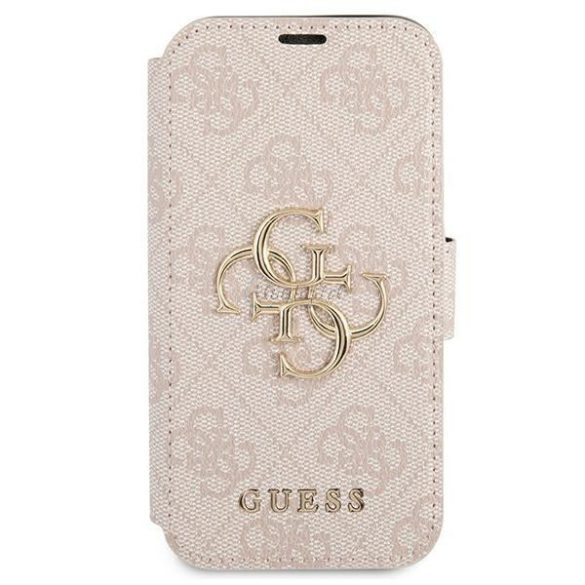 Guess GUBKP13L4GMGPI iPhone 13 Pro / 13 6.1 „pink / rózsaszín könyv 4G Big Metal Logo tok