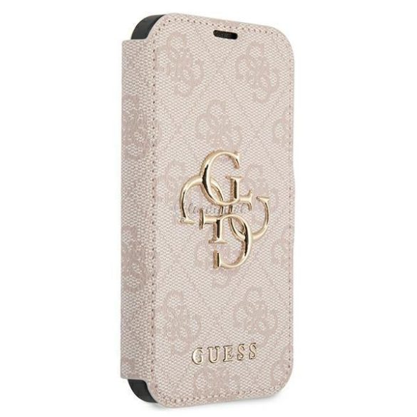 Guess GUBKP13L4GMGPI iPhone 13 Pro / 13 6.1 „pink / rózsaszín könyv 4G Big Metal Logo tok