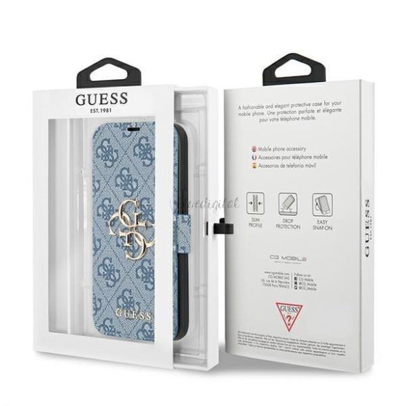 Guess GUBKP13S4GMGBL iPhone 13 mini 5,4 "kék / kék könyv 4G nagy fém logó tok