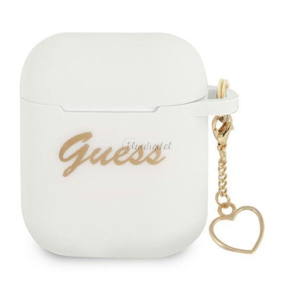 Guess GUA2LSCHSH AirPods 1/2 telefontok fehér / fehér Szilikon Charm Kollekció