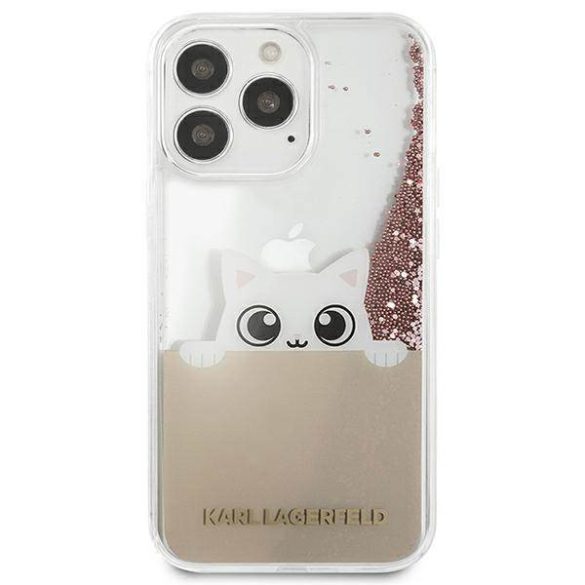Karl Lagerfeld Klhcp13xpabgnu iPhone 13 Pro max 6.7 "Rózsaszín / Rózsaszín tok Peek Boo Folyékony csillámos