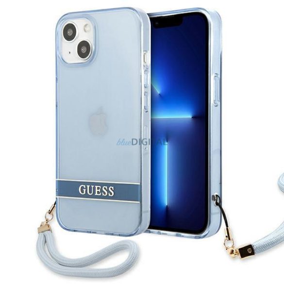 Guess GUHCP13SHTSGSB iPhone 13 mini 5,4 "kék kemény tok áttetsző Stap