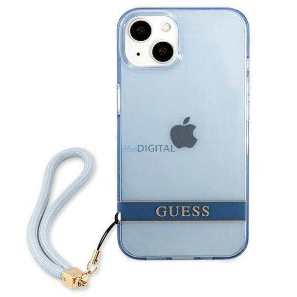 Guess GUHCP13SHTSGSB iPhone 13 mini 5,4 "kék kemény tok áttetsző Stap