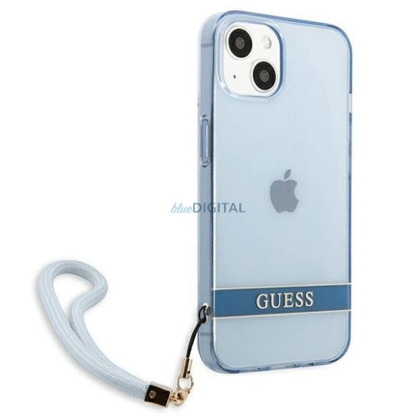 Guess GUHCP13SHTSGSB iPhone 13 mini 5,4 "kék kemény tok áttetsző Stap