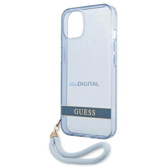 Guess GUHCP13SHTSGSB iPhone 13 mini 5,4 "kék kemény tok áttetsző Stap