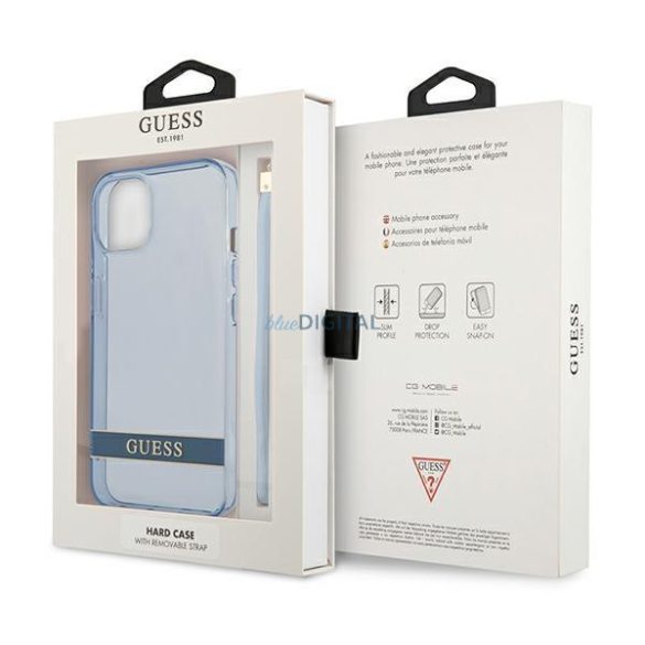 Guess GUHCP13SHTSGSB iPhone 13 mini 5,4 "kék kemény tok áttetsző Stap