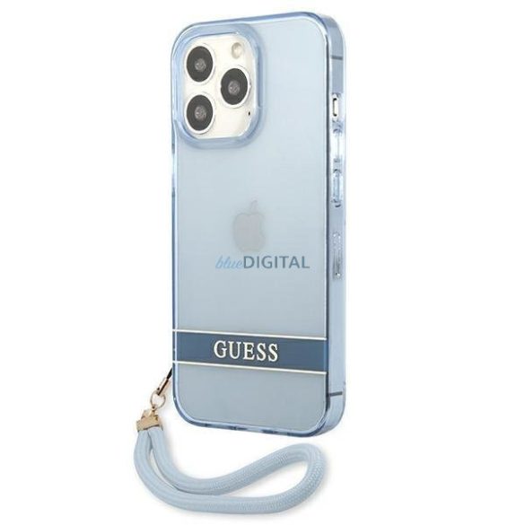 Guess GUHCP13LHTSGSB iPhone 13 Pro / 13 6,1 "kék kemény tok áttetsző Stap