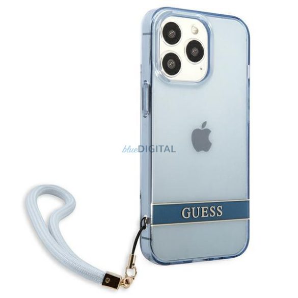 Guess GUHCP13LHTSGSB iPhone 13 Pro / 13 6,1 "kék kemény tok áttetsző Stap