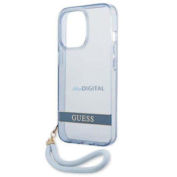 Guess GUHCP13LHTSGSB iPhone 13 Pro / 13 6,1 "kék kemény tok áttetsző Stap