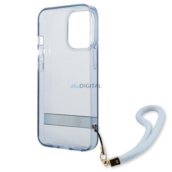 Guess GUHCP13LHTSGSB iPhone 13 Pro / 13 6,1 "kék kemény tok áttetsző Stap