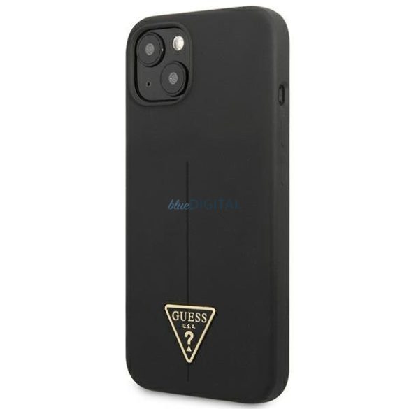 Guess GUHCP13SSLTGK iPhone 13 mini 5.4 "fekete keménytok szilikon háromszög