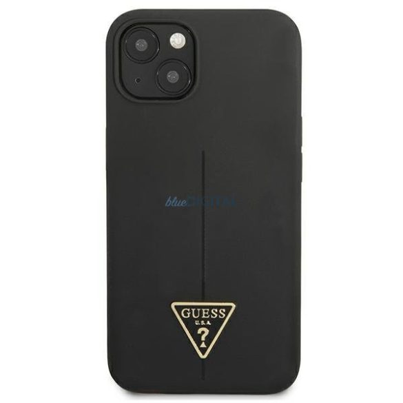 Guess GUHCP13SSLTGK iPhone 13 mini 5.4 "fekete keménytok szilikon háromszög