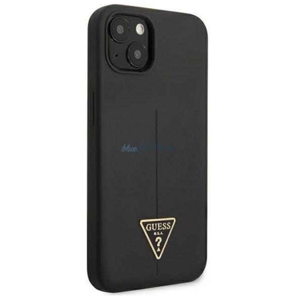 Guess GUHCP13SSLTGK iPhone 13 mini 5.4 "fekete keménytok szilikon háromszög