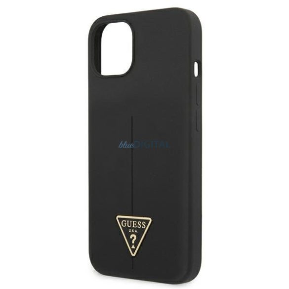 Guess GUHCP13SSLTGK iPhone 13 mini 5.4 "fekete keménytok szilikon háromszög