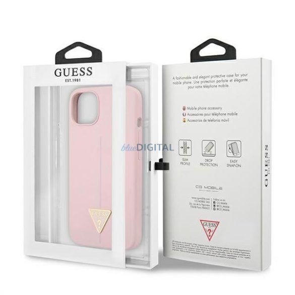 Guess GUHCP13SSLTGU iPhone 13 mini 5.4 "lila kemény tok szilikon háromszög