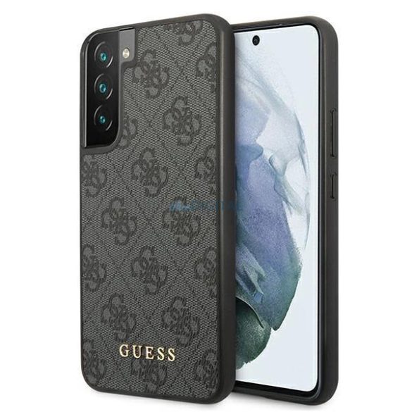 Guess GUHCS22SG4GFGR Samsung S22 S901 szürke keménytok 4G fém arany logó