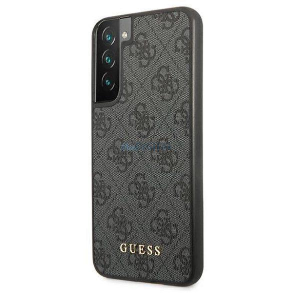 Guess GUHCS22SG4GFGR Samsung S22 S901 szürke keménytok 4G fém arany logó