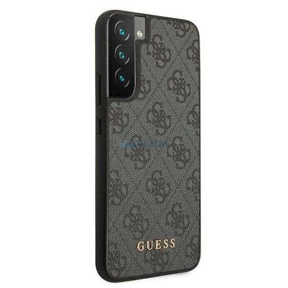 Guess GUHCS22SG4GFGR Samsung S22 S901 szürke keménytok 4G fém arany logó