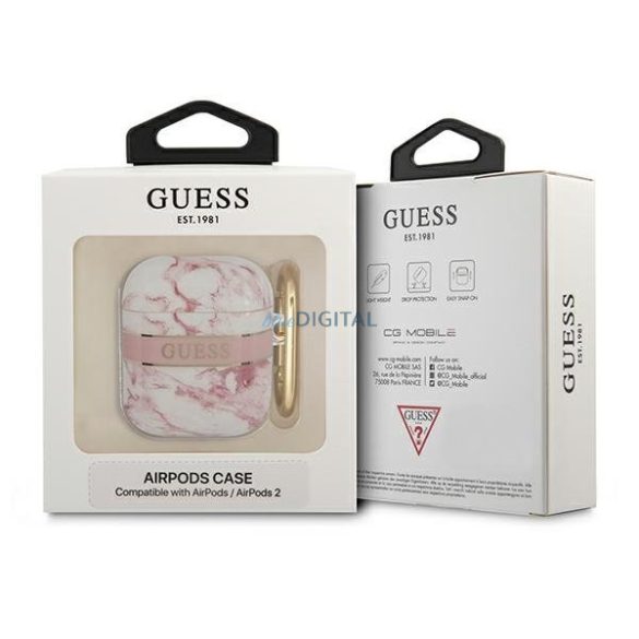 Guess GUA2HCHMAP AirPods tok rózsaszín / rózsaszín Marble Strap Kollekció