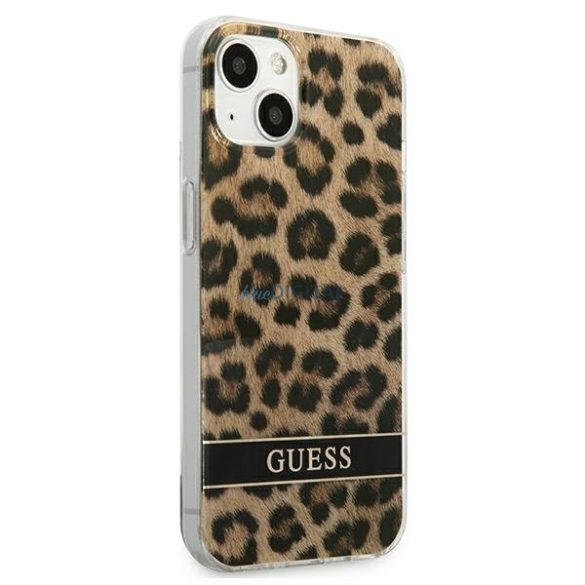 Guess GUHCP13SHSLEOW iPhone 13 mini 5,4 "barna keménytok Leopard