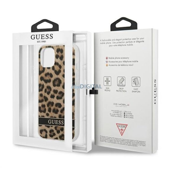 Guess GUHCP13SHSLEOW iPhone 13 mini 5,4 "barna keménytok Leopard
