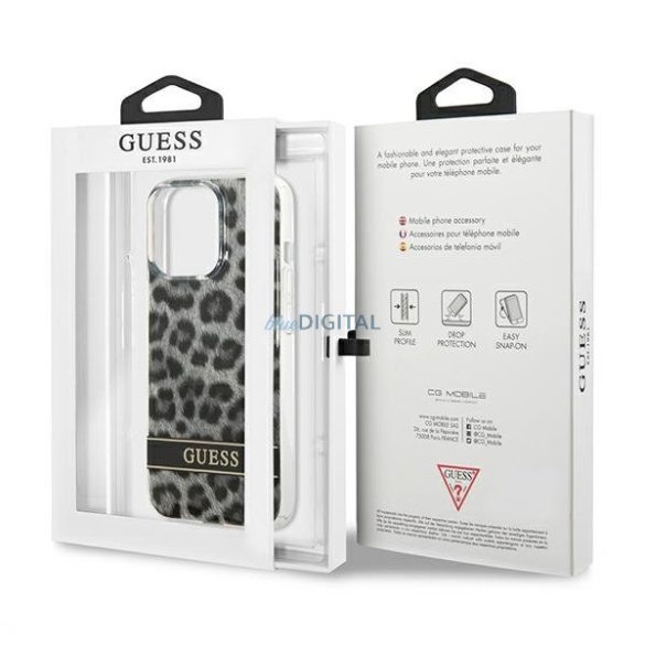 Guess GUHCP13LHSLEOK iPhone 13 Pro / 13 6.1 "szürke keménytok Leopard