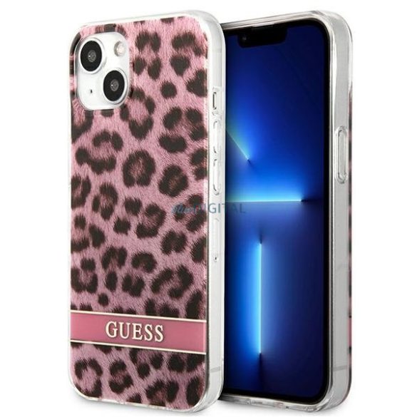 Guess GUHCP13SHSLEOP iPhone 13 mini 5,4 "rózsaszín keménytok Leopard