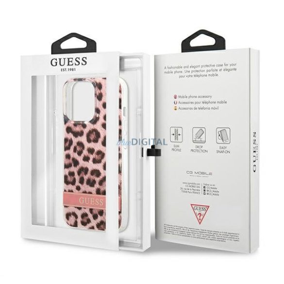 Guess GUHCP13LHSLEOP iPhone 13 Pro / 13 6.1 "rózsaszín keménytok Leopard