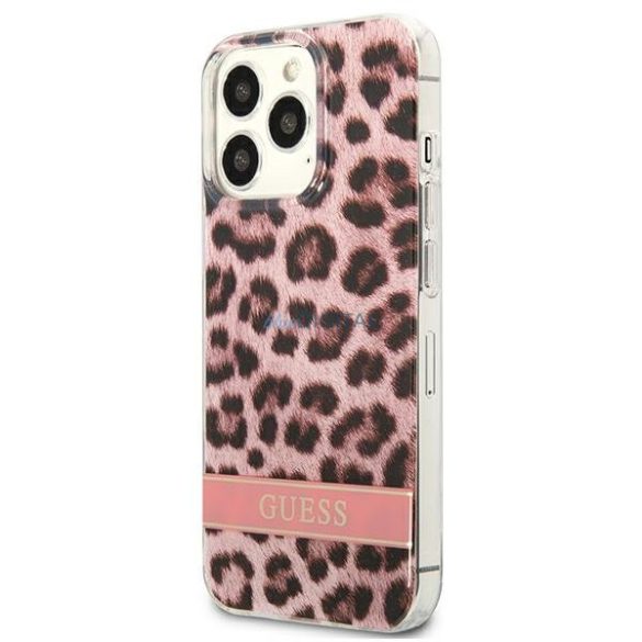 Guess GUHCP13XHSLEOP iPhone 13 Pro Max 6.7 "rózsaszín keménytok Leopard