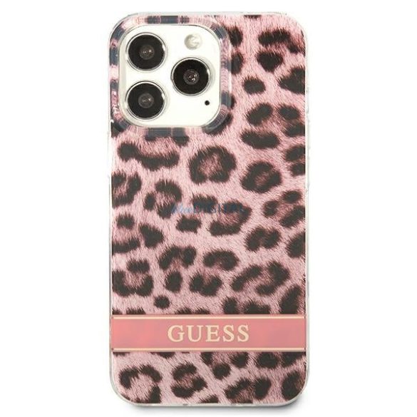 Guess GUHCP13XHSLEOP iPhone 13 Pro Max 6.7 "rózsaszín keménytok Leopard