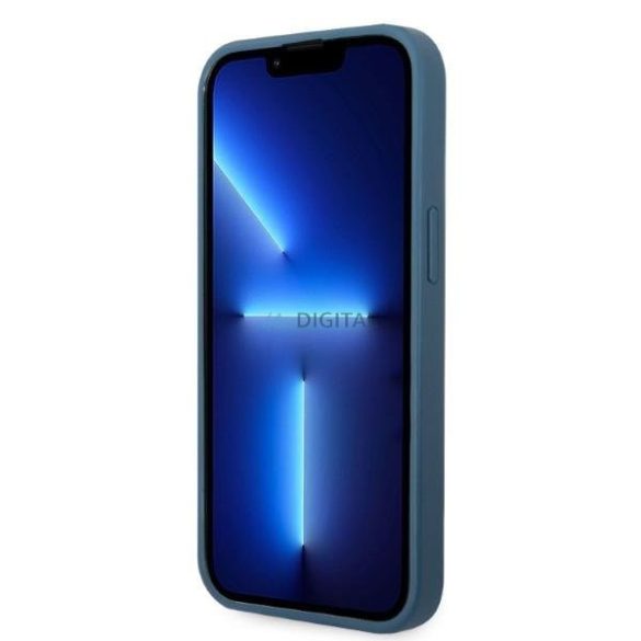 Guess GUHCP13MP4TPB iPhone 13 6,1" kék keménytok 4G háromszög logós kártyatartóval