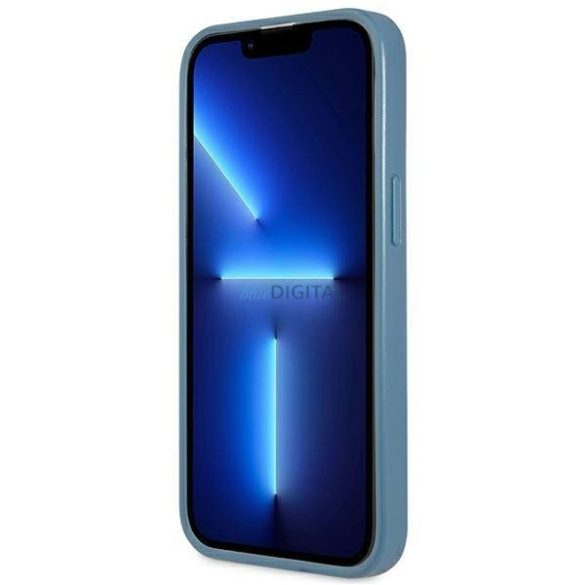 Guess GUHCP13XP4TPB iPhone 13 Pro Max 6,7" kék keménytok 4G háromszög logós kártyatartóval