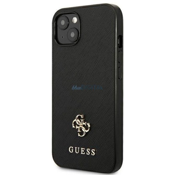 Guess GUHCP13SPS4MK iPhone 13 mini 5,4 "fekete keménytok Saffiano 4G kis fém logó