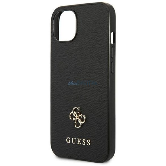 Guess GUHCP13SPS4MK iPhone 13 mini 5,4 "fekete keménytok Saffiano 4G kis fém logó