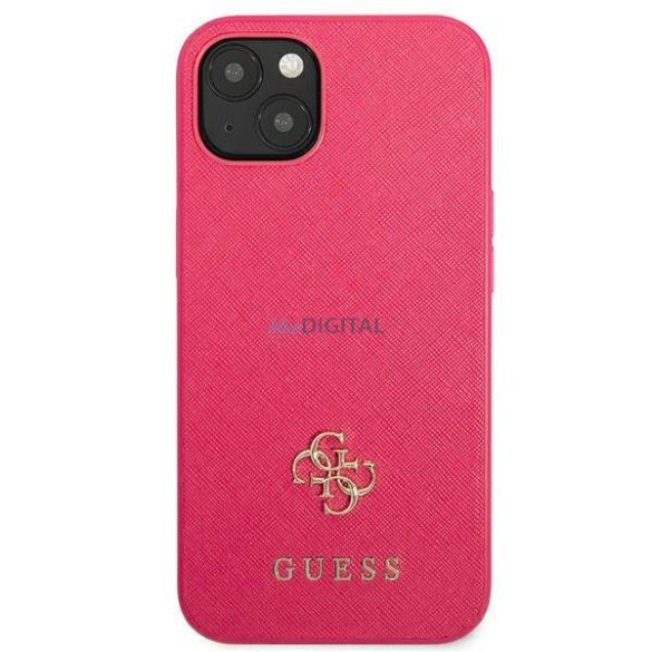 Guess GUHCP13SPS4MF iPhone 13 mini 5,4" rózsaszín keménytok Saffiano 4G kis fém logó