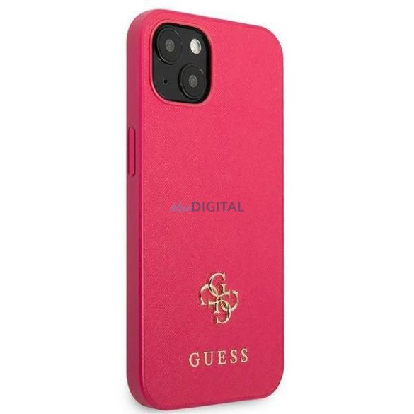 Guess GUHCP13SPS4MF iPhone 13 mini 5,4" rózsaszín keménytok Saffiano 4G kis fém logó