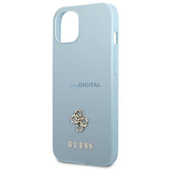 Guess GUHCP13MPS4MB iPhone 13 6.1" kék/kék keménytok Saffiano 4G kis fém logó