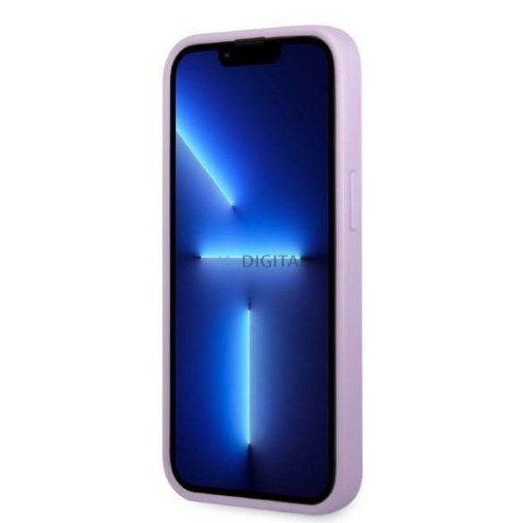 Guess GUHCP13SPS4MU iPhone 13 mini 5.4" lila keménytok Saffiano 4G kis fém logóval
