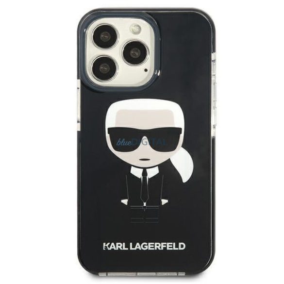 Karl Lagerfeld KLHCP13LTPEIKK iPhone 13 Pro / 13 6.1" keménytok fekete Iconik Karl Iconik Karl