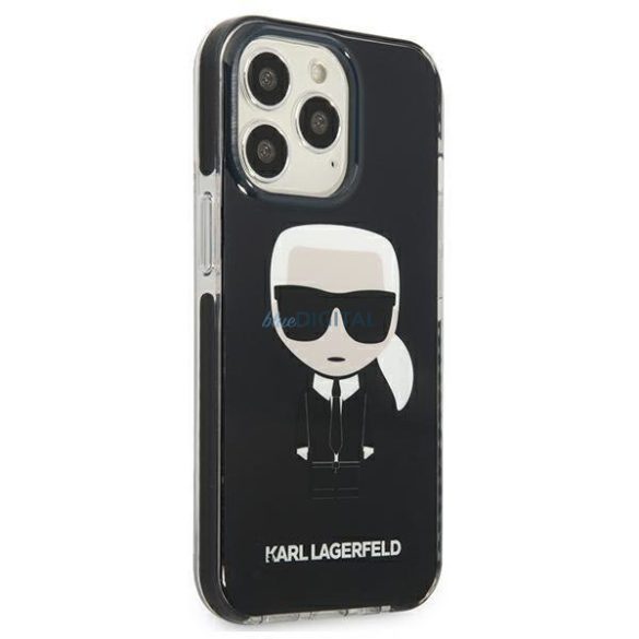 Karl Lagerfeld KLHCP13LTPEIKK iPhone 13 Pro / 13 6.1" keménytok fekete Iconik Karl Iconik Karl