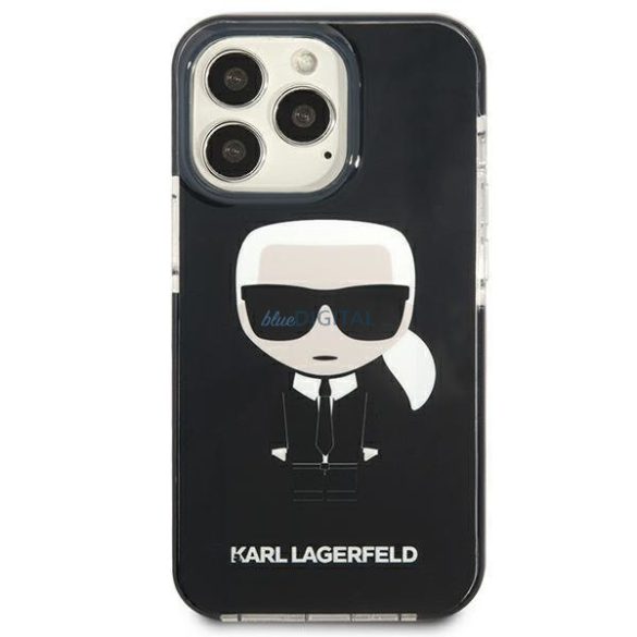 Karl Lagerfeld KLHCP13XTPEIKK iPhone 13 Pro Max 6,7" keménytok fekete Iconik Karl Iconik Karl