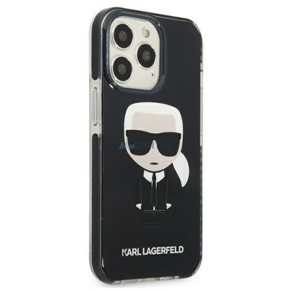 Karl Lagerfeld KLHCP13XTPEIKK iPhone 13 Pro Max 6,7" keménytok fekete Iconik Karl Iconik Karl