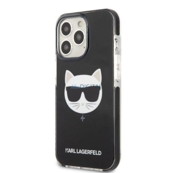 Karl Lagerfeld KLHCP13LTPECK iPhone 13 Pro / 13 6,1" keménytok fekete/fekete Choupette Head