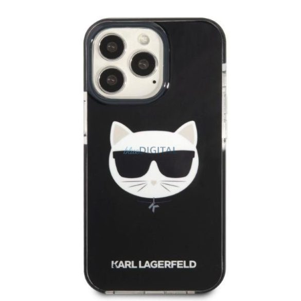 Karl Lagerfeld KLHCP13LTPECK iPhone 13 Pro / 13 6,1" keménytok fekete/fekete Choupette Head