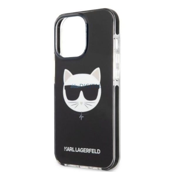 Karl Lagerfeld KLHCP13LTPECK iPhone 13 Pro / 13 6,1" keménytok fekete/fekete Choupette Head