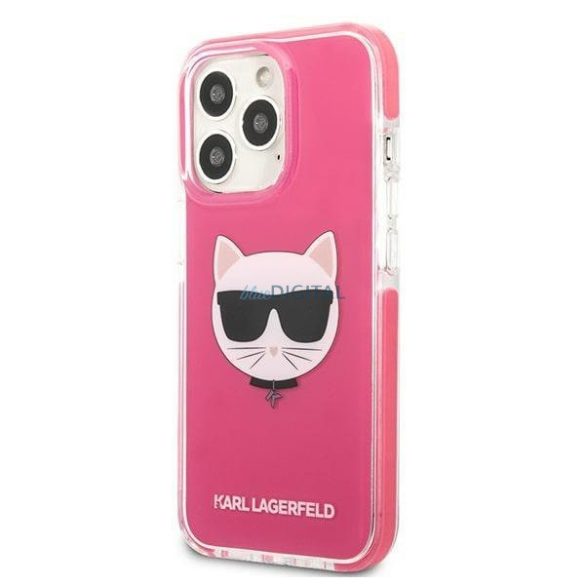 Karl Lagerfeld KLHCP13LTPECPI iPhone 13 Pro / 13 6,1" keménytok fukszia Choupette Head