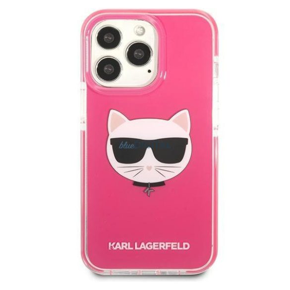 Karl Lagerfeld KLHCP13LTPECPI iPhone 13 Pro / 13 6,1" keménytok fukszia Choupette Head